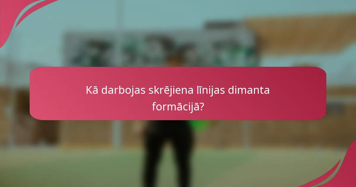 Kā darbojas skrējiena līnijas dimanta formācijā?