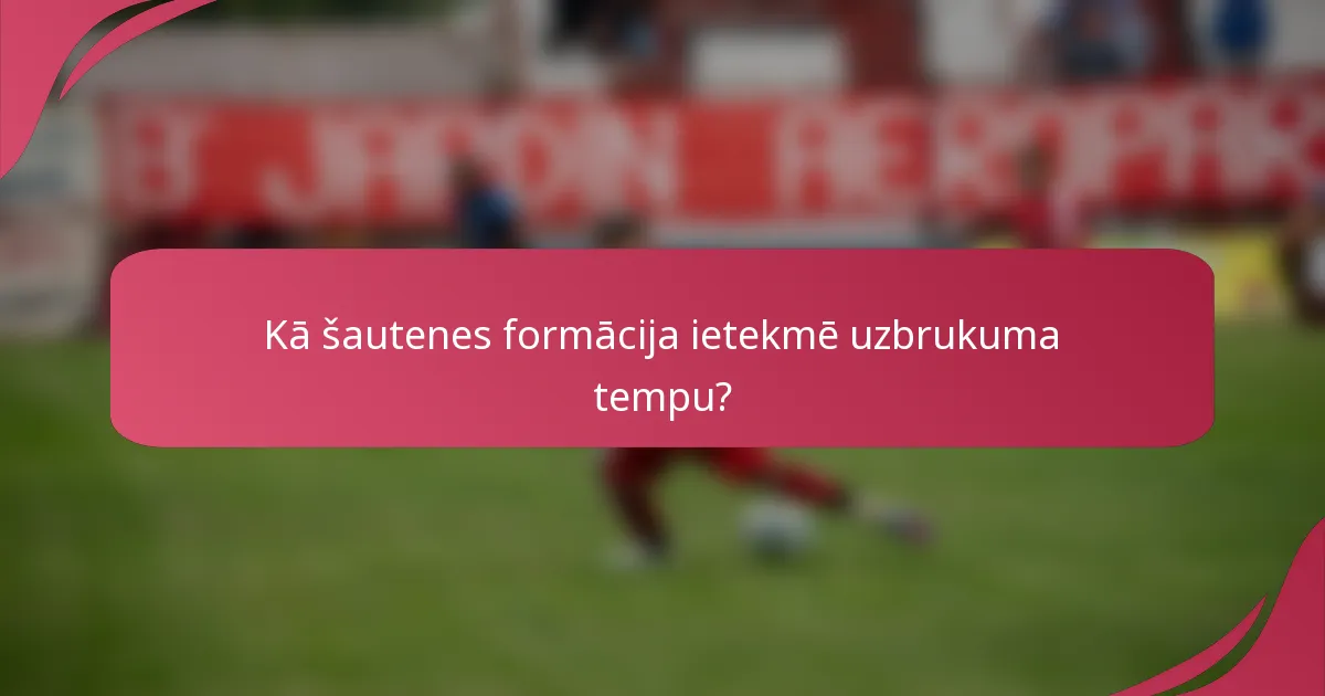 Kā šautenes formācija ietekmē uzbrukuma tempu?
