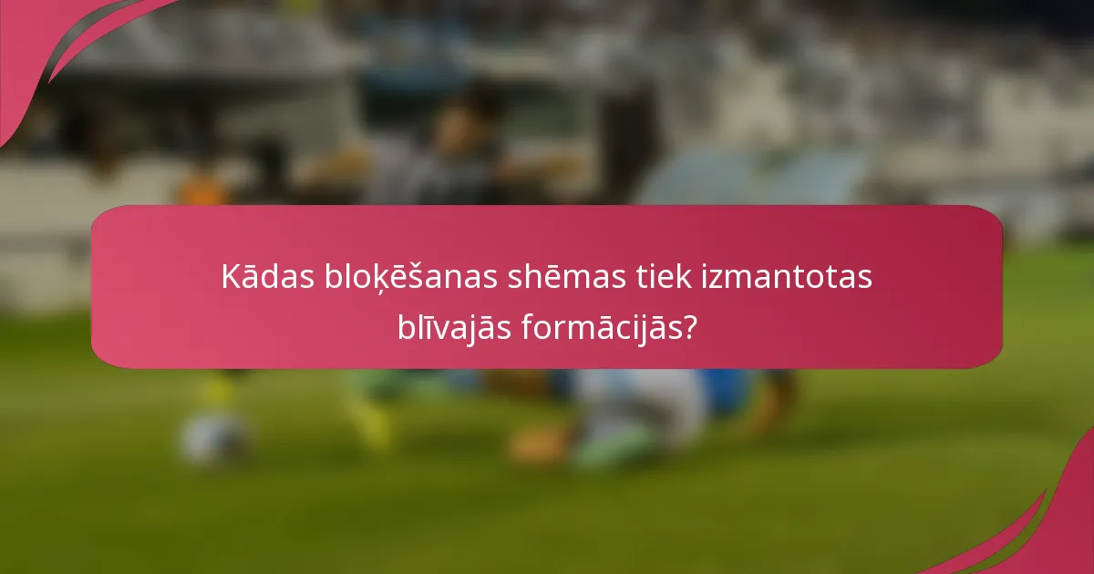 Kādas bloķēšanas shēmas tiek izmantotas blīvajās formācijās?
