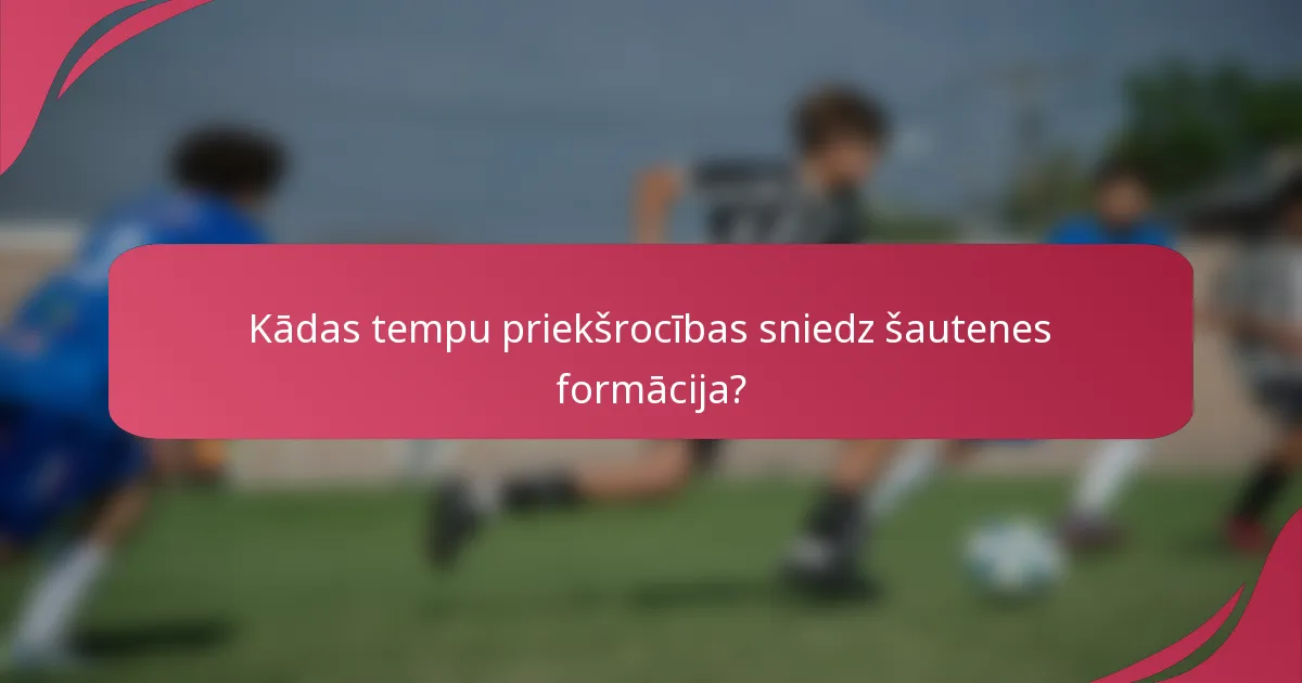 Kādas tempu priekšrocības sniedz šautenes formācija?