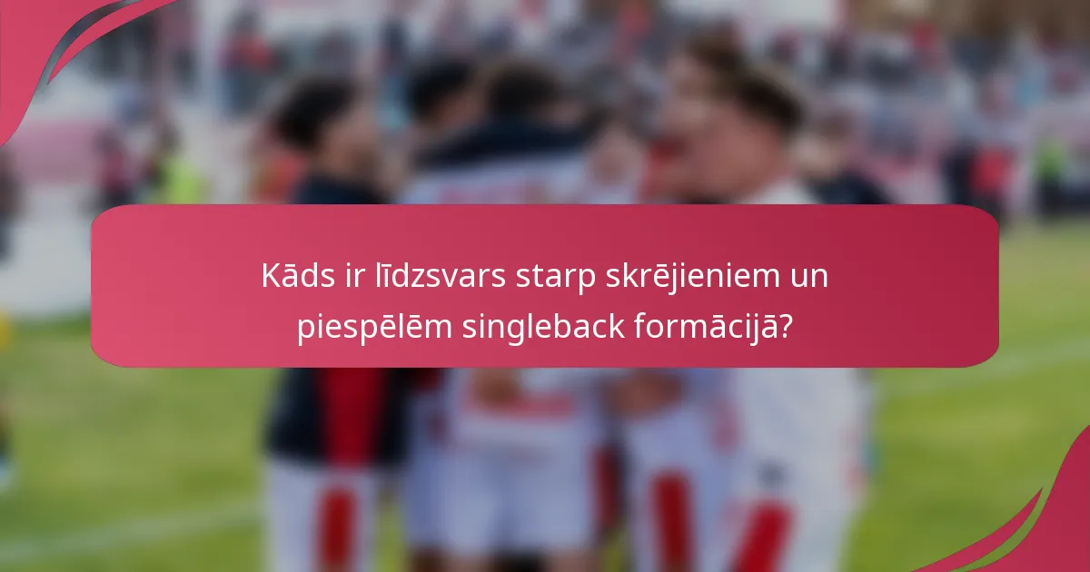 Kāds ir līdzsvars starp skrējieniem un piespēlēm singleback formācijā?